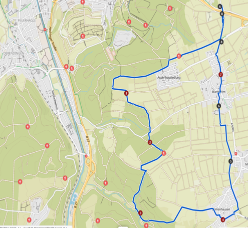 Wanderstrecke Härten